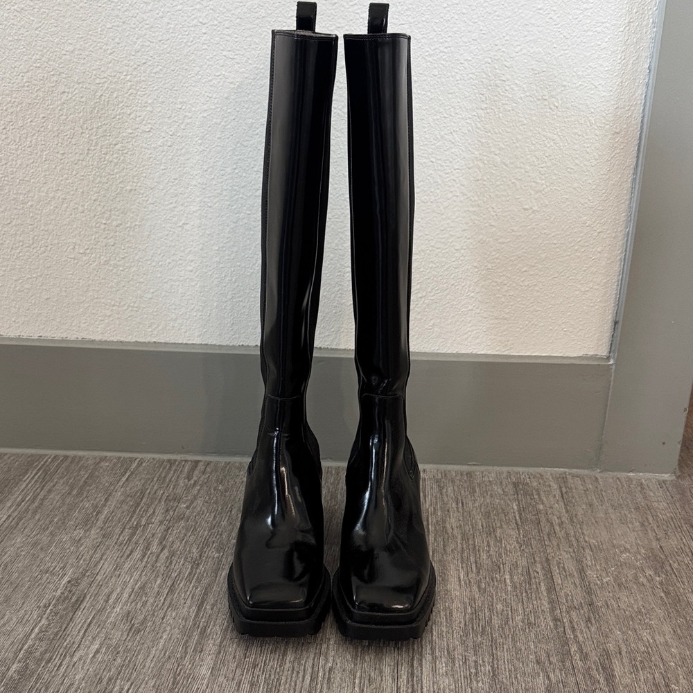 All Saints Black Over the Knee Boots